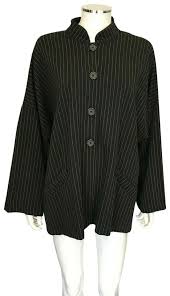 Bryn Walker Black L Pinstripe 2 Pcs Set Button Up Jacket Viscose Pant Suit Size 14 L 64 Off Retail