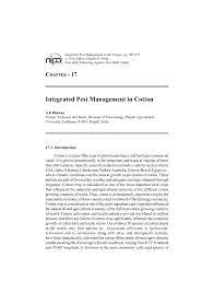 Integrated pest management (ipm) in cotton production in sindh pakistan. Pdf Integrated Pest Management In Cotton