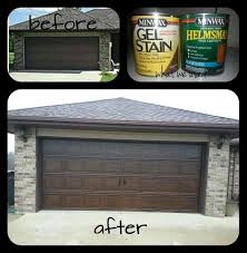 Our Garage Door Makeover Took Our Plain Metal Garage Door Used Gel Stain To Paint It Added Hardware And It Garage Door Makeover Garage Decor Door Makeover