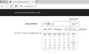 Displaying Calender Control In Asp Net Mvc Without Jquery And Javascript
