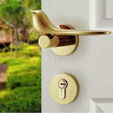 Modern Simple Fashion Interior Room Door Lock Silver Gold Mechanical Mute Solid Wood Bedroom Door Lock Creative Bird Han Gold Door Handles Door Locks Gold Door