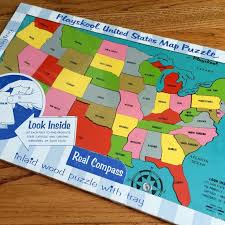 4.4 out of 5 stars 772. Vintage 1960s Puzzle 60s Playskool Inlaid Wood United States Map Puzzle With Tray And Real Compass In Box Vgc Complete Learning Toy Map Puzzle Playskool State Map