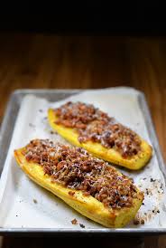 Roasted Delicata Squash Stuffed With Sausage And Farro Recipe In 2020 Delicata Squash Roasted Squash Farro