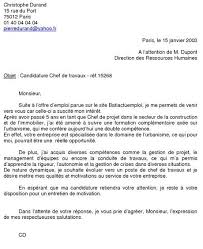 La Lettre De Motivation Cover Letter Example Cover Letter Sample Find A Job