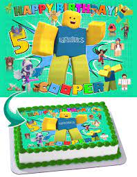 Juego de pasteleria en roblox. Cakecery Roblox 2020 Decoracion Para Tarta De Cumpleanos 1 4 Hoja Amazon Com Grocery Gourmet Food