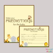 Searching for baby shower game ideas? Safari Baby Shower Prediction Cards From Ohbabyshower On Etsy