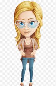 Royalty free stock illustration of cute cartoon wearing glasses. Cartoon Character Woman Female Thin Girl Comparison Child People Png Pngegg