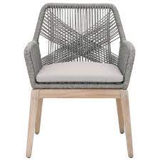 Maybe you would like to learn more about one of these? Lorry Coastal Grey Rope Performance Teak Outdoor Dining Arm Chairs Set Of 2 Kathy Kuo Home