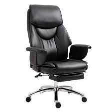 Cherry Tree Furniture Abraham Wingback Style Office Chair With Footrest Black Pu Office Chair Classic Wing Chair Style Office