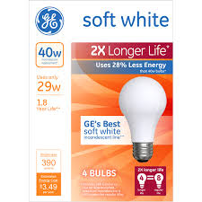 Ge 29 Watt Energy Star A19 Halogen Long Life Soft White Bulb 40 Watt Equivalent 4 Pack Standard Bulbs Meijer Grocery Pharmacy Home More