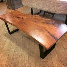 We Recently Completed This Custom Coffee Table Made From Live Edge Maple On Metal Le Live Edge Table Dining Rooms Live Edge Wood Table Live Edge Wood Furniture