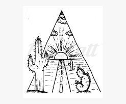 Black and white potted cacti print. By Jill Islay Fake Tattoo Cactus Highway Cactus Flash Tattoo Drawing Hd Png Download Transparent Png Image Pngitem