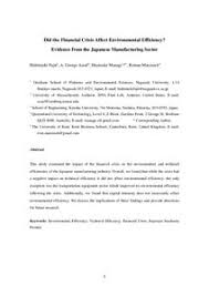 Financial institutions started to sink, many were absorbed by larger entities, and the us government was forced to offer bailouts Did The Financial Crisis Affect Environmental Efficiency Evidence From The Japanese Manufacturing Sector Munich Personal Repec Archive