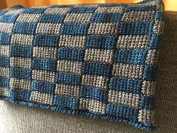 Tunisian Crochet Entrelac Corner Start Instead Of Making Standard Squares Add Height To Get The Rectangles After Cowl Mit Bildern Tunesisch Hakeln Tunesisch Knooking