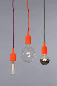 Color Cord Pendant Light Orange Socket Orange Pendant Light Pendant Light Industrial Pendant Lights