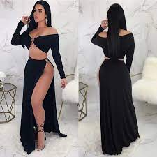 Symbiotic Black Dress In 2021 Two Piece Dress Maxi Dress With Sleeves Piece Dress