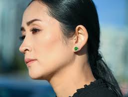 Buy Dainty Waterdrop Cabochon Green Jade Stud Earrings 925 Sterling Silver  Natural Jade Earrings Gift for Her Online in India