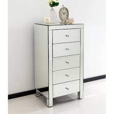 Made from mdf veneer in high shiny gloss white plyu finish, color and size variation may occur in the photos and pc. Romano Crystal Mirrored Tallboy Chest Venetian Mirrored Furniture
