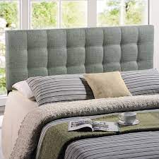 Upholstered in polyester fabric and button tufted for a plush feel. Ivory Modway Modway Quad Queen Fabric Headboard Home Headboards