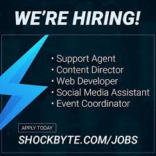We Re Hiring This Is Your Chance To Join The Shockbyte Crew Check Out All Available Positions And Apply Today Http Bit L How To Apply Positivity Hiring