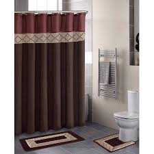 Looking for ideal target bathroom accessories set manufacturer & supplier ? Dynasty Burgundy Diamond 15 Piece Bathroom Accessory Set 2 Bath Mats Shower Curtain 12 Fabric Covered Rings Walmart Com Bathroom Curtain Set Bathroom Shower Curtain Sets Bathroom Shower Curtains