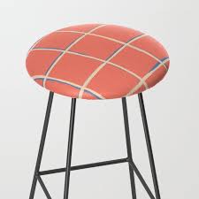 Black And White Checkered Bar Stools Pink Tartan Plaid With Black White Stripes Bar Stool By Tukkki Society6 Black White Stripes White Stripe Bar Stools