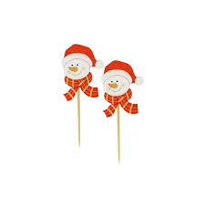 Bonhomme de neige \bɔ.nɔm də nɛʒ\ masculin. Visage Bonhomme De Neige Sur Pique X50 Decor Patisserie Noel Cerf Dellier
