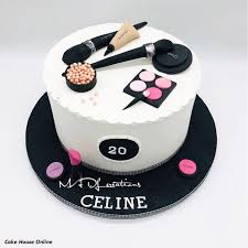 I strongly dislike coloring the fondant with dark colors like brown and black because it stains the hands and mouth really bad if it touches anything. Mac Make Up Theme Cake 2 Cake House Online