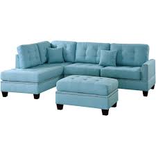 Beautifully crafted colorful sectional sofa available at extremely low prices. Venetian Worldwide Barcelona Blue Polyester 6 Seater L Shaped Sectional Sofa With Ottoman Vene F6505 The Home Depot