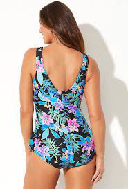 Swimsuitsforall Swimsuits For All Women S Plus Size Sarong Front One Piece Swimsuit Walmart Com One Piece Swimsuits For All Swimsuits