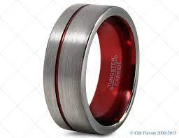 Mens Tungsten Ring Red 8mm Men Tungsten Rings Red Wedding Bands Ring Mens Band Red Men Wedding Band Wo Titanium Rings For Men Wedding Ring Bands Rings For Men
