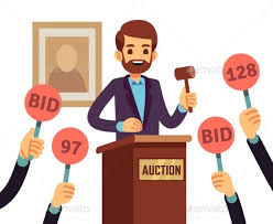 Auction With Man Auction Hand Illustration Concept