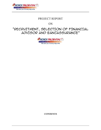 45 prudential business analyst jobs. Hr Project On Recruitment Selection Of Financial Advisor And Bancass
