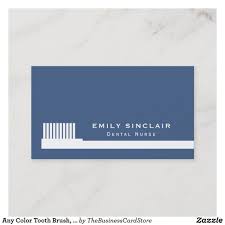 Any Color Toothbrush Dentistry Dentist Business Card Zazzle Com Dental Business Cards Dentist Brushing Teeth