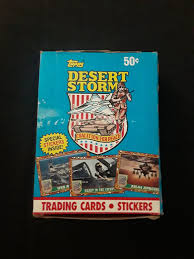 Topps desert storm trading cards (pkg of 8 plus 1 sticker) coalition for peace. 1991 Topps Desert Storm Trading Cards With Special Stickers Blue Box
