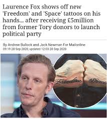 Laurence fox has reignited rumours he is dating model vogue williams after posting a cosy picture of them on a dinner date to social media. Rs Archer On Twitter The Same Lawrence Fox Who Is Refusing To Have A Vaccination Because Of A Long Held And Deep Sincere Fear Of Needles Https T Co Mf4bynvltm