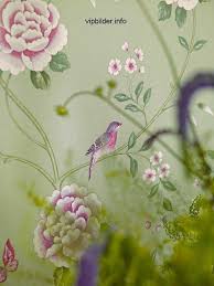 Englische Design Tapete Sanderson Pavillion Richmond Blumen Grun Rosa Weiss Beige Tapeten Englische Tapeten Und Botanische Einrichtung