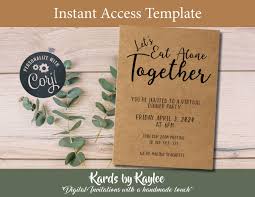 No matter what online dinner party invitation you start with, spice the recipe as you see fit with the help of the online design tool. Virtual Dinner Party Invitation Instant Download Template Kards By Kaylee
