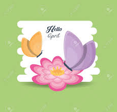 Hello April Design With Beautiful Flower With Beautiful Butterflies Royalty Free Cliparts Vectors And Stock Illustration Image 96976470