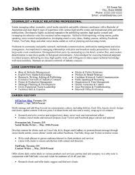 public relations, resume examples