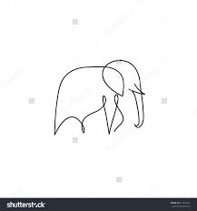 One Line Elephant Design Silhouette Hand Drawn Minimalism Style Vector Illustration Simple Elephant Tattoo Elephant Tattoos Tiny Elephant Tattoo