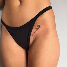 Delicate Full Rose And Stem Pelvic Hip Tattoo Bikini Tattoo Bikini Line Tattoo Hip Tattoos Women