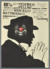 8 1 2 Original Federico Fellini 1988 Polish Movie Poster Marcello Mastroianni Pagowski Art In 2020 Polish Movie Posters Polish Poster Movie Posters Design