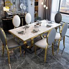 These pieces may feature wood or metal frames and a circular, square or rectangular surface. Home Furniture Foshan Factory Glass Table Top Dining Tables And Chairs Set Metal Dining Tables For Sale China Stainless Steel Table Tabls Made In China Com
