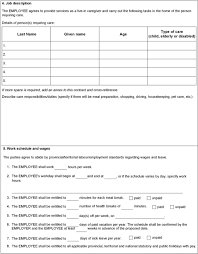 The esdc/sc will assess the employer's job offer and the employment contract to be sure that it meets certain requirements. Employment Contract Template Live In Caregiver Employer Employee Contract Pdf Free Download