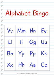 Tokens (such as pennies, buttons, m&ms, etc.) . Alphabet Bingo Printable