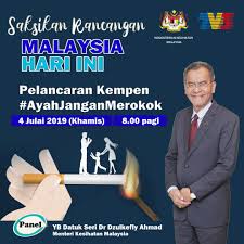 Negara menggembleng tenaga ke arah kesihatan yang lebih baik. Kkmalaysia On Twitter Menteri Kesihatan Datuk Seri Dr Dzulkefly Ahmad Drdzul Akan Melancarkan Kempen Ayahjanganmerokok Di Sri Pentas Pada Khamis 4 Julai 2019 Saksikan Secara Langsung Menerusi Malaysia Hari Ini Mhi Di