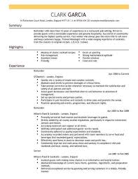 Job application format in english: Restaurant Bar Cv Templates Cv Samples Examples