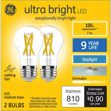 Ge Ultra Bright Led 100 Watt Eq A15 Daylight Dimmable Led Light Bulb 2 Pack In The General Purpose Led Light Bulbs Department At Lowes Com