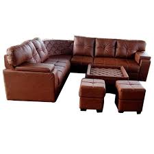 Luxury leather sectionals with unmatched comfort. Brown Leather 7 Seater Luxury Sofa Set Rs 27500 Set New Diamond Furniture Id 22362376348